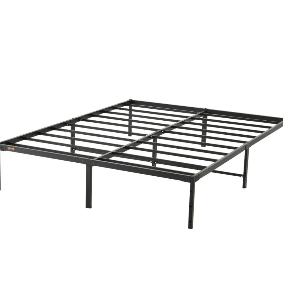VEVOR 14 Inch Queen Metal Bed Frame Platform, No Box Spring Needed, 1500 lbs Loading Capacity Embedded Heavy Duty Mattress Foundation with Steel Slat Support, Easy Assembly, Noise Free