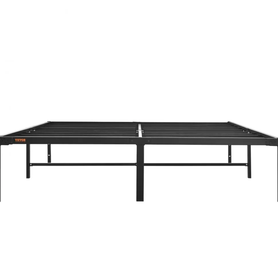 VEVOR 14 Inch Queen Metal Bed Frame Platform, No Box Spring Needed, 1500 lbs Loading Capacity Embedded Heavy Duty Mattress Foundation with Steel Slat Support, Easy Assembly, Noise Free