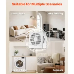 VEVOR 7.5-Inch Room to Room Fan, Through Wall Fan with AC Motor & Bi-directional Adjustable Wind, 180 CFM Ventilation Quiet Exhaust Vent for Kitchen, Living & Laundry Room, Workshop