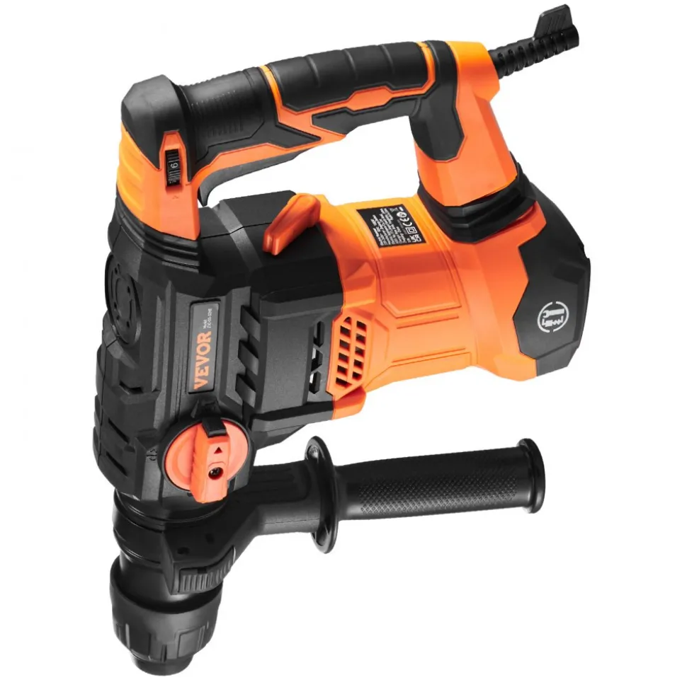 VEVOR 1-1/4 Inch SDS-Plus Rotary Hammer Drill, 13 Amp Corded Drills, Heavy Duty Chipping Hammers with Vibration Control & Safety Clutch, Electric Demolition Hammers Variable Speed, Power Tool For Conc
