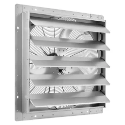 VEVOR 24 Inch Shutter Exhaust Fan Wall Mounted Automatic Louvers Silver, Sturdy Steel Housing, Low Noise, AC Motor, 7030 CFM Ventilation and Cooling for Attic, Garage, Barn, Greenhouse, Workshop