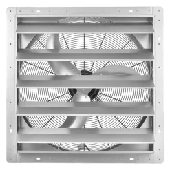 VEVOR 24 Inch Shutter Exhaust Fan Wall Mounted Automatic Louvers Silver, Sturdy Steel Housing, Low Noise, AC Motor, 7030 CFM Ventilation and Cooling for Attic, Garage, Barn, Greenhouse, Workshop