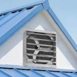 VEVOR 14 inch Shutter Exhaust Fan, Wall Mounted Attic Vent Fan with Smart Programming Variable Speed Temperature Control, 2000 CFM,EC Motor,Timer, for Shed,Garage,Greenhouse Ventilation Cooling,Black