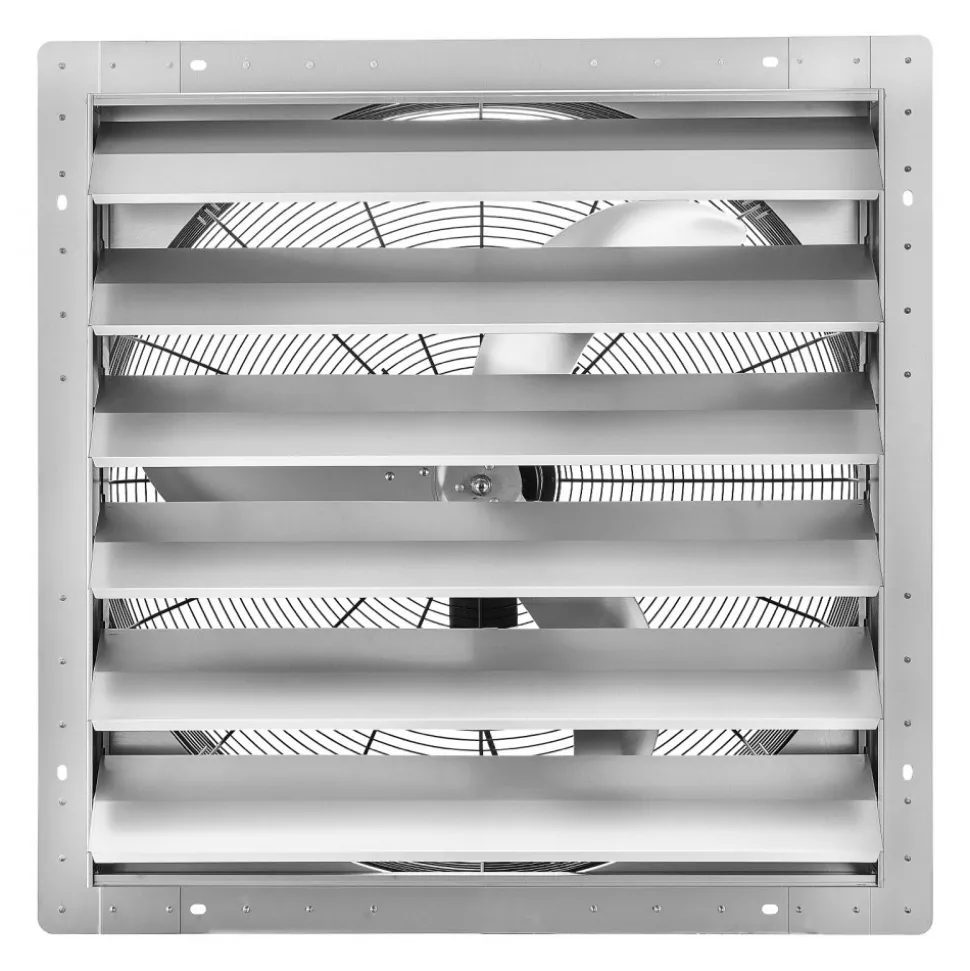 VEVOR 14 inch Shutter Exhaust Fan, Wall Mounted Attic Vent Fan with Smart Programming Variable Speed Temperature Control, 2000 CFM,EC Motor,Timer, for Shed,Garage,Greenhouse Ventilation Cooling,Black