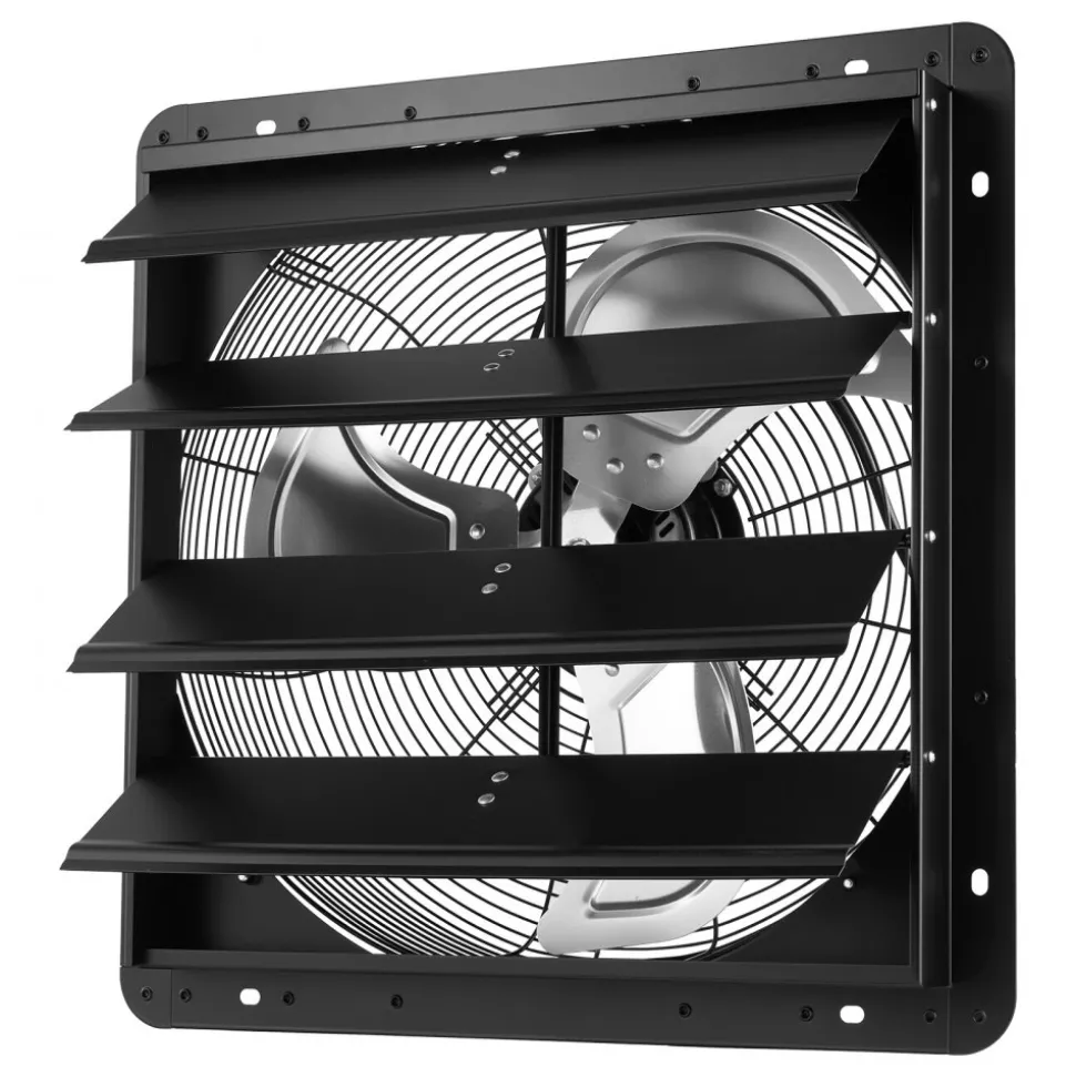 VEVOR 18 inch Shutter Exhaust Fan Wall-Mount Variable Speed Temperature, Automatic Louvers Sturdy Steel Housing, Low Noise, Ventilation and Cooling for Attic, Garage, Barn, Greenhouse, Workshop
