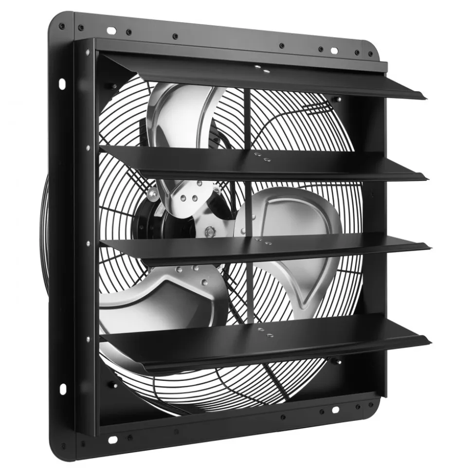 VEVOR 18 inch Shutter Exhaust Fan Wall-Mount Variable Speed Temperature, Automatic Louvers Sturdy Steel Housing, Low Noise, Ventilation and Cooling for Attic, Garage, Barn, Greenhouse, Workshop