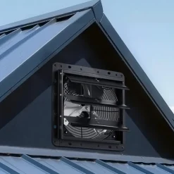 VEVOR 10 inch Shutter Exhaust Fan Wall-Mount Variable Speed Temperature, Automatic Louvers Sturdy Steel Housing, Low Noise, Ventilation and Cooling for Attic, Garage, Barn, Greenhouse, Workshop