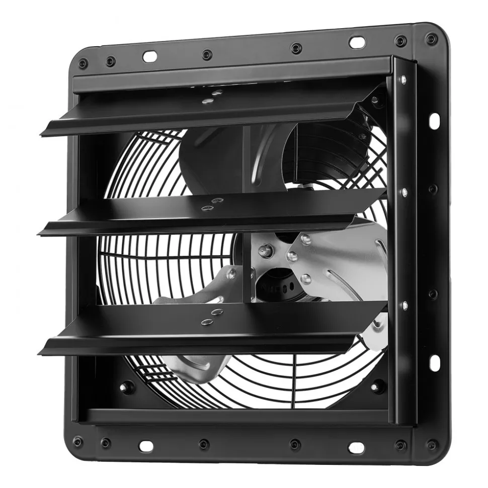 VEVOR 10 inch Shutter Exhaust Fan Wall-Mount Variable Speed Temperature, Automatic Louvers Sturdy Steel Housing, Low Noise, Ventilation and Cooling for Attic, Garage, Barn, Greenhouse, Workshop