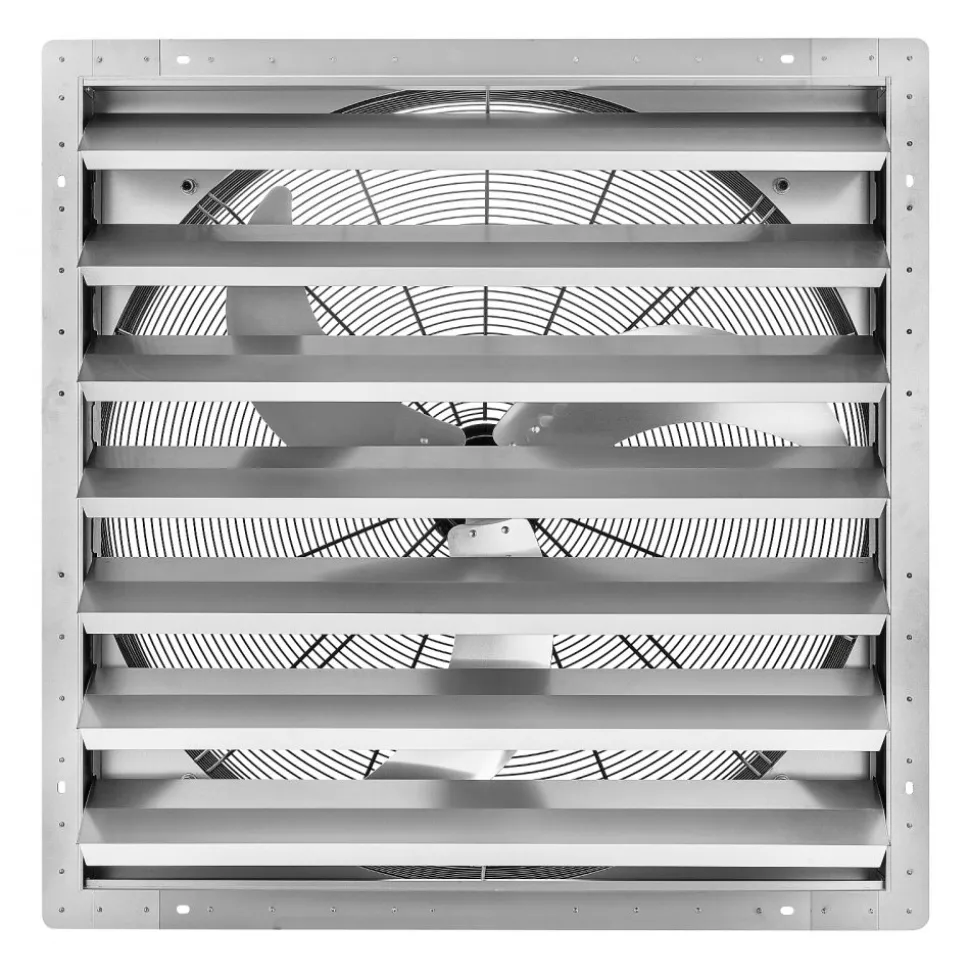 VEVOR 36 Inch Shutter Exhaust Fan Wall Mounted Automatic Louvers Silver, Sturdy Steel Housing, Low Noise, AC Motor, 9761 CFM Ventilation and Cooling for Attic, Garage, Barn, Greenhouse, Workshop