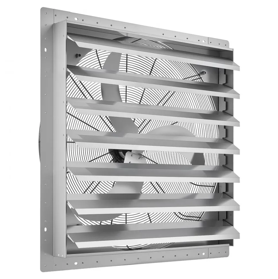 VEVOR 36 Inch Shutter Exhaust Fan Wall Mounted Automatic Louvers Silver, Sturdy Steel Housing, Low Noise, AC Motor, 9761 CFM Ventilation and Cooling for Attic, Garage, Barn, Greenhouse, Workshop