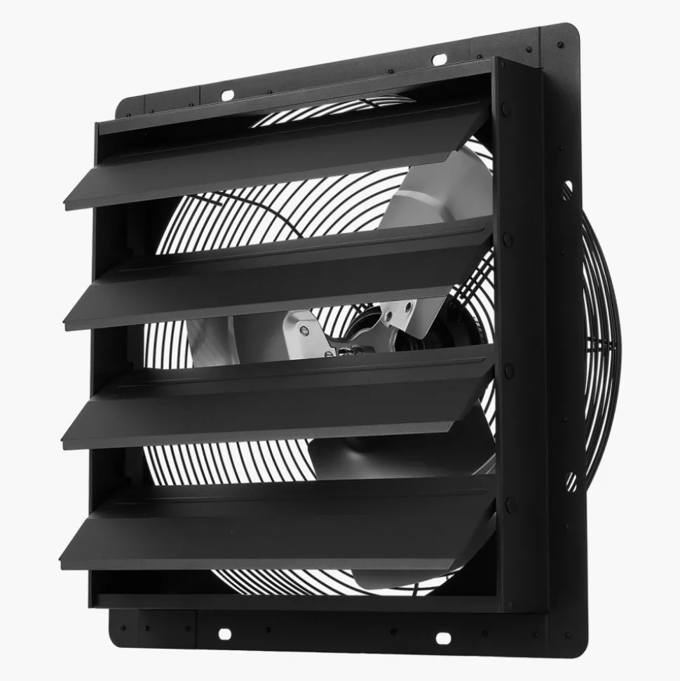 VEVOR 16 inch Shutter Exhaust Fan, Wall Mounted Attic Vent Fan with Smart Programming Variable Speed Temperature Control, 2900 CFM,EC Motor,Timer, for Shed,Garage,Greenhouse Ventilation Cooling,Black