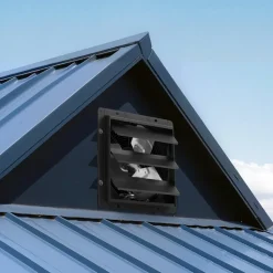 VEVOR 10 inch Shutter Exhaust Fan, Wall Mounted Attic Vent Fan with Smart Programming Variable Speed Temperature Control, 1000 CFM,EC Motor,Timer, for Shed,Garage,Greenhouse Ventilation Cooling,Black