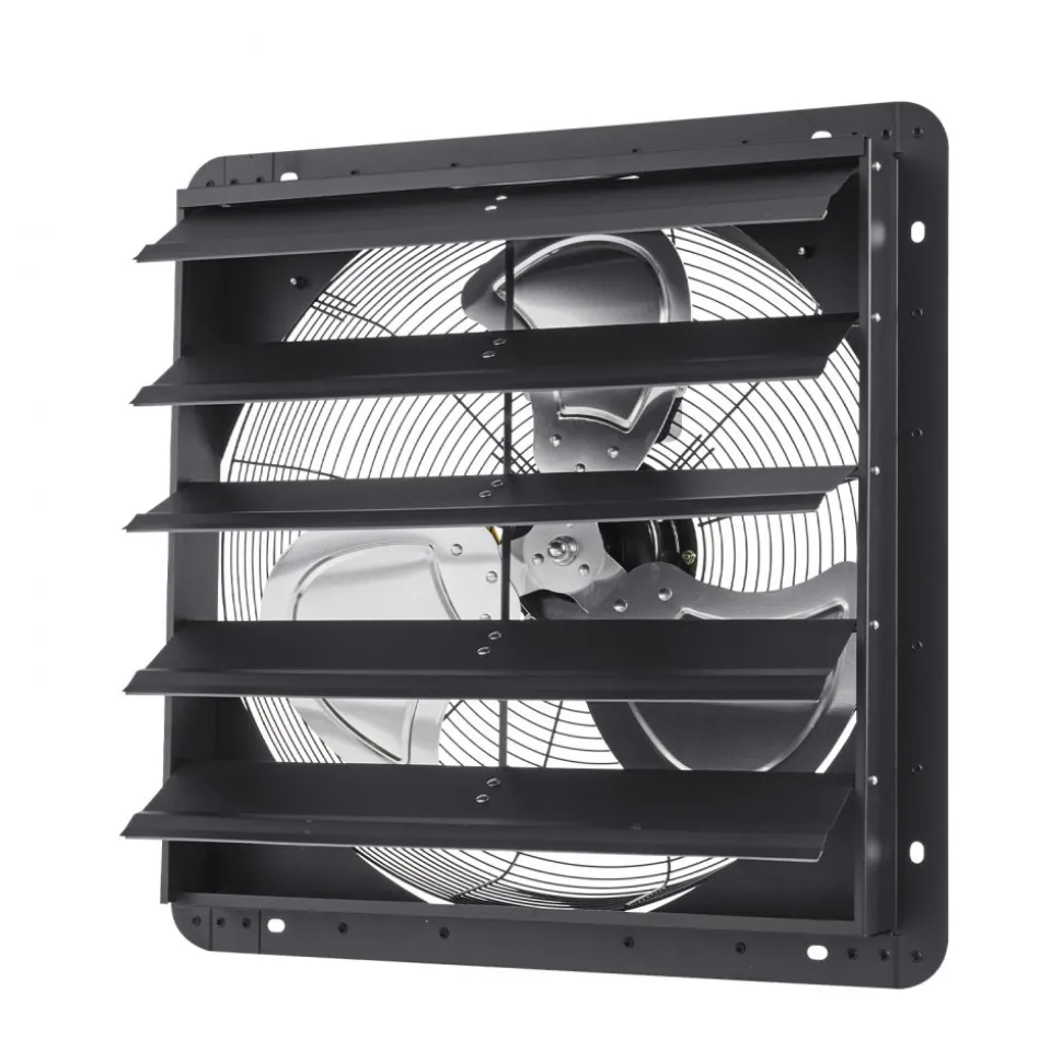 VEVOR 12 inch Shutter Exhaust Fan Wall-Mount Variable Speed Temperature, Automatic Louvers Sturdy Steel Housing, Low Noise, Ventilation and Cooling for Attic, Garage, Barn, Greenhouse, Workshop