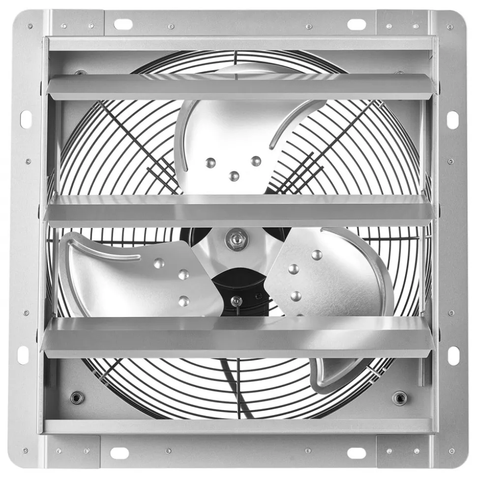 VEVOR 14 Inch Shutter Exhaust Fan Wall Mounted Automatic Louvers EC Motor, Steel Housing, Temperature & Humidity Controller, Ventilation & Cooling for Attic, Garage, Barn, Greenhouse, Workshop, Black
