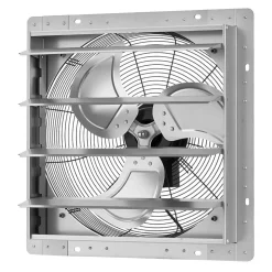 VEVOR 18 Inch Shutter Exhaust Fan Wall Mounted Automatic Louvers Silver, Sturdy Steel Housing, 3051 CFM Low Noise, AC Motor, Ventilation and Cooling for Attic, Garage, Barn, Greenhouse, Workshop