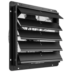 VEVOR 24 Inch Shutter Exhaust Fan Wall Mounted Automatic Louvers EC Motor, Steel Housing, Temperature & Humidity Controller, Ventilation & Cooling for Attic, Garage, Barn, Greenhouse, Workshop, Black