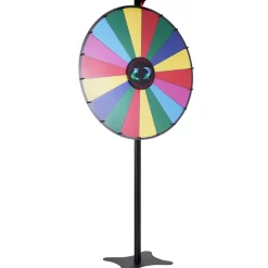 VEVOR 36 inch Spinning Prize Wheel, 18 Slots Spinning Wheel, Roulette Wheel with a Dry Erase and 2 Markers, Tabletop or Floor Standing Win Fortune Spin Games in Party Pub Trade Show Carnival