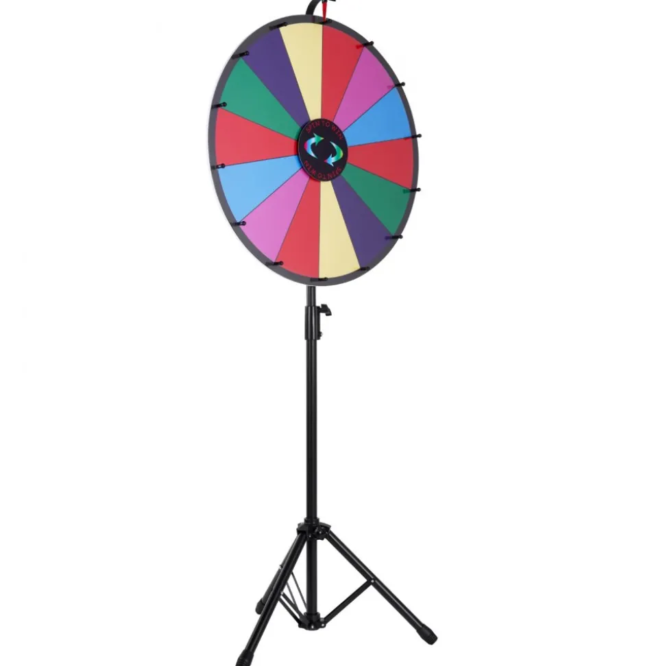 VEVOR 24 inch Spinning Prize Wheel, 14 Slots Spinning Wheel with Height Adjustable Stand, Roulette Wheel with a Dry Erase, and a Storage Bag, Win Fortune Spin Games in Party Pub Trade Show Carnival
