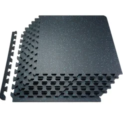 VEVOR 0.56 Inch Thick Gym Floor Mats, 6 Tiles Rubber Top with EVA Foam, 25