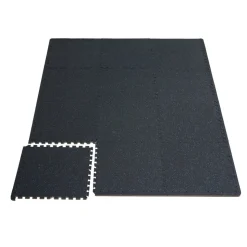 VEVOR 0.56 Inch Thick Gym Floor Mats, 6 Tiles Rubber Top with EVA Foam, 25