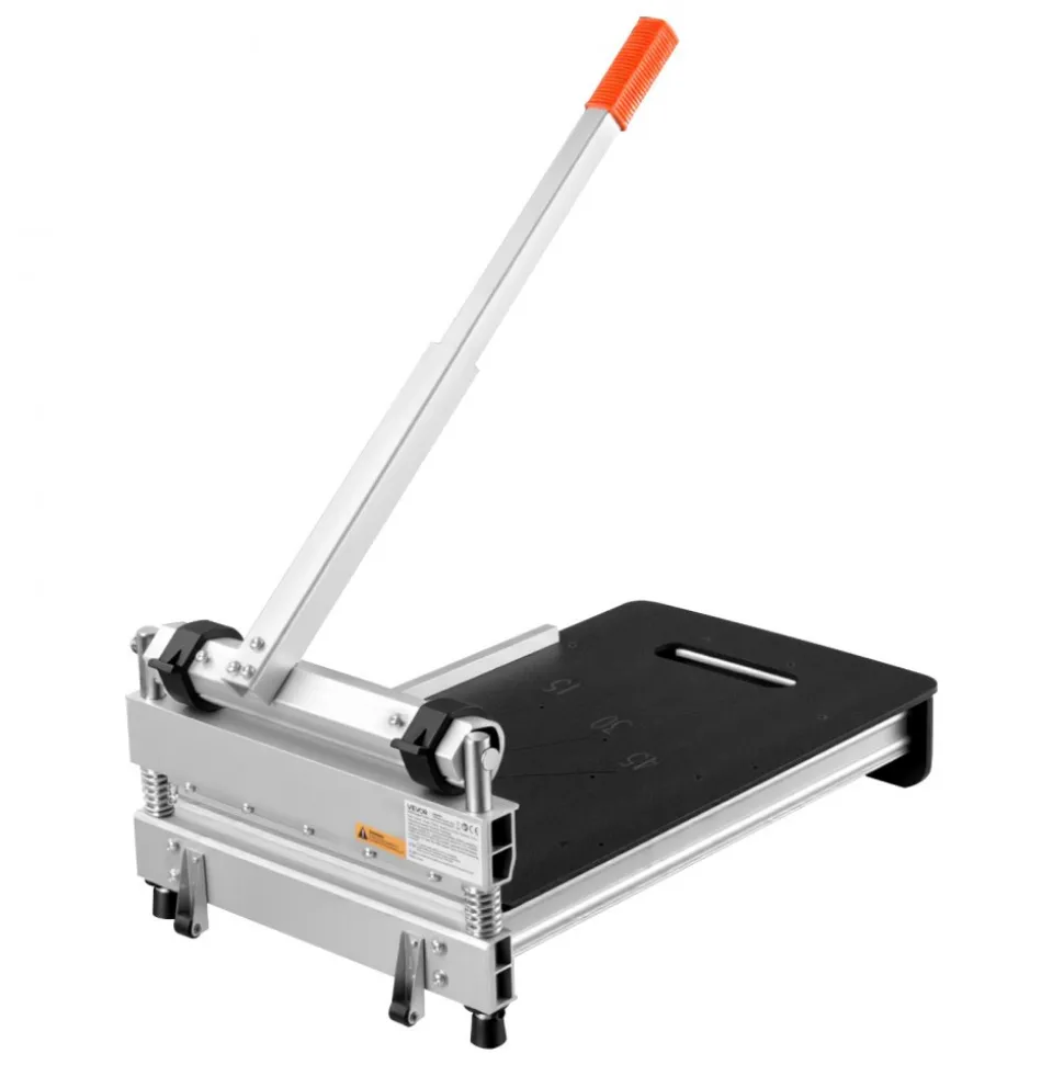 VEVOR 13 inch Vinyl Floor Cutter, 12mm Thick Laminate Flooring Cutter with 15°/30°/45° Adjustable Angle Settings, Flexible Wheels, Telescoping Handle, Certain Engineered Wood, LVT, VCT, SPC, LVP, WPC