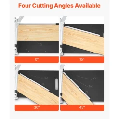 VEVOR 13 inch Vinyl Floor Cutter, 12mm Thick Laminate Flooring Cutter with 15°/30°/45° Adjustable Angle Settings, Flexible Wheels, Telescoping Handle, Certain Engineered Wood, LVT, VCT, SPC, LVP, WPC