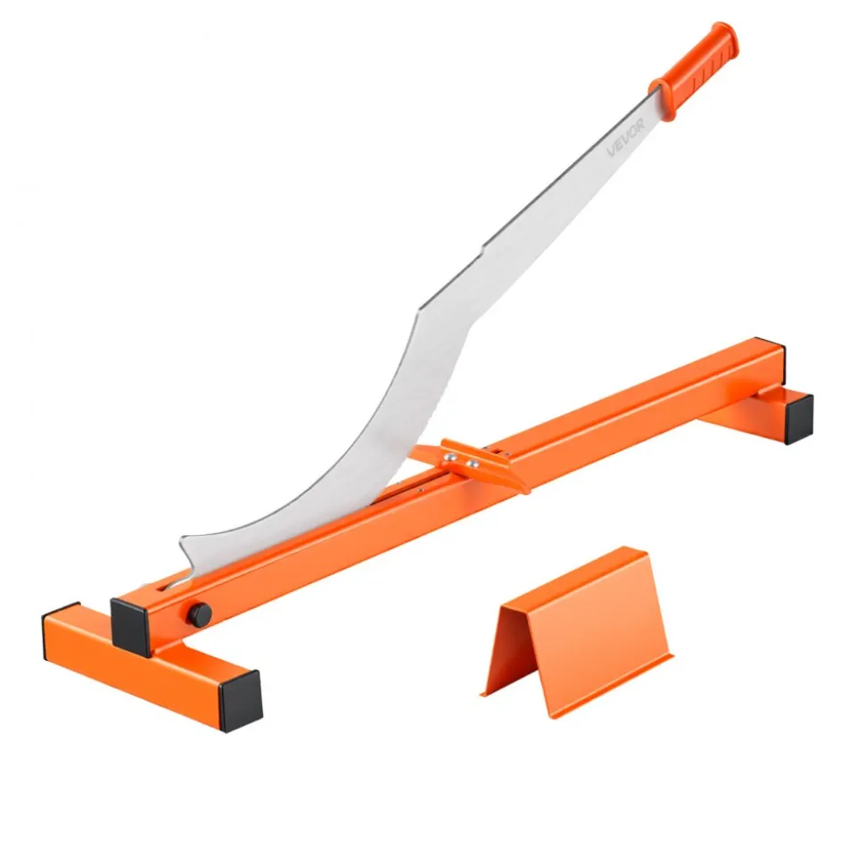 VEVOR 12 inch Vinyl Floor Cutter, 10mm Thick Laminate Flooring Cutter with Cutting Angle Guide, Rubber Handle, Honing Stone, D2 Steel Blade for Cutting Laminate, Vinyl, Home Renovation