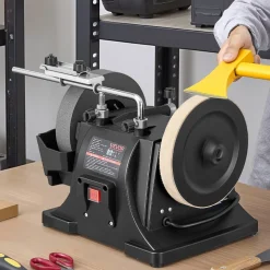 VEVOR 8-Inch Wet Sharpening System, Water-Cooled Knife Grinder Machine with 155 RPM Grinding Speed, Vertical/Horizontal Two-Direction Wet Stone Grinder, Wet Bench Grinder for Knife, Chisel, Knife, Axe