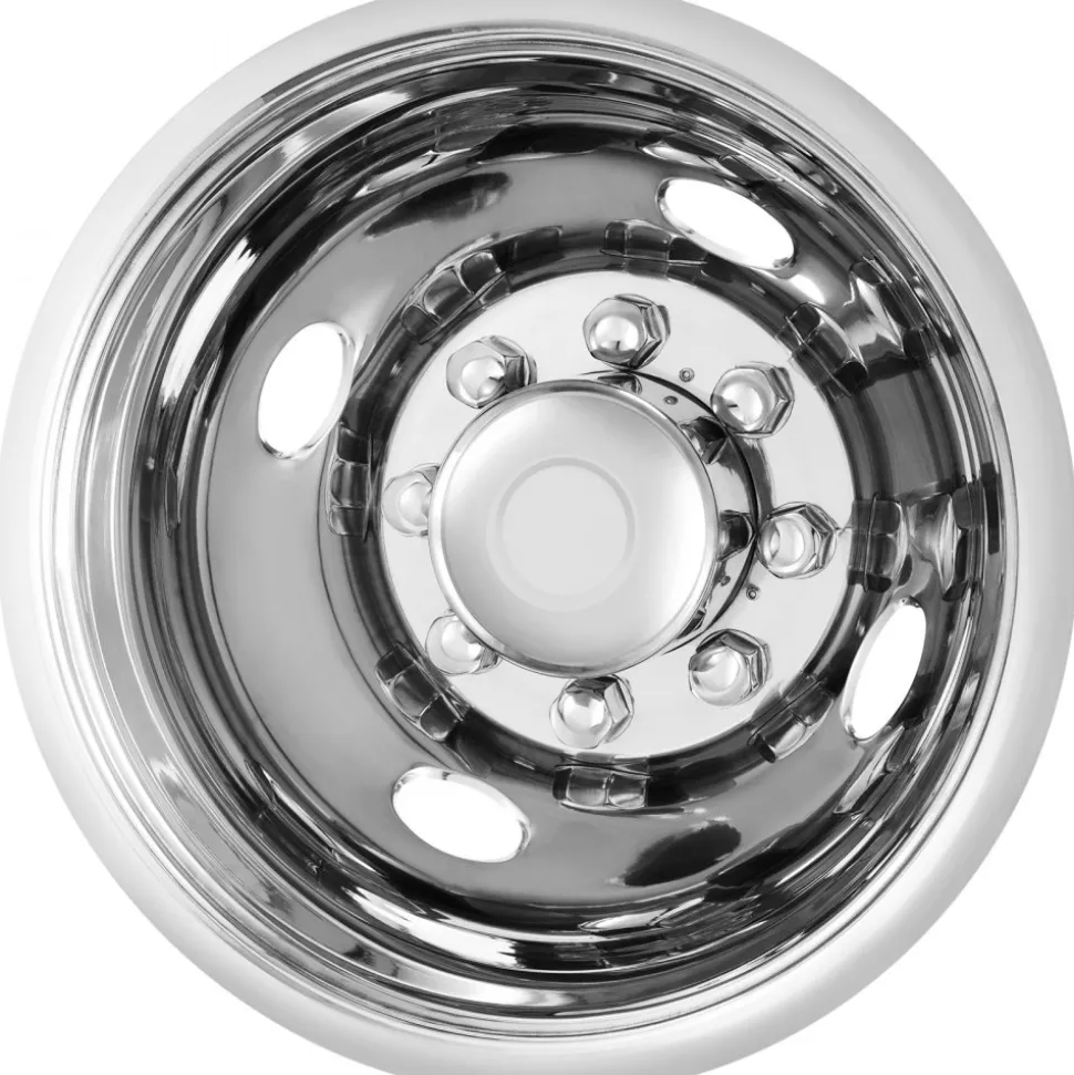 VEVOR 16-inch Wheel Simulators, 304 Stainless Steel Wheel Simulator Kit with Mirror Polished Finish, 2 Front and 2 Rear Wheel Covers Fit for Ford F350 (1974-1998), 4 pcs