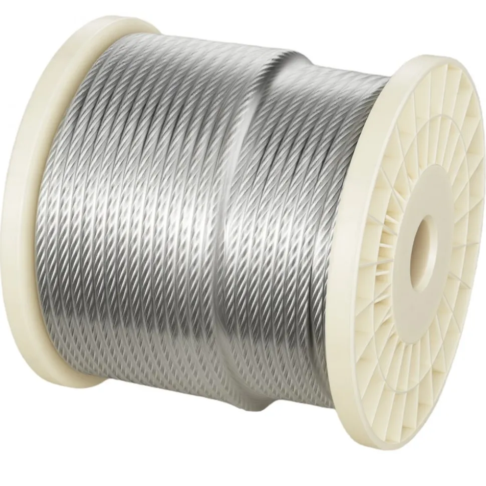 VEVOR 1/4 Inch Wire Rope, 250 ft Length, Zinc Galvanized Carbon Steel Cable with Gloves, 7000 lbs Breaking Strength, 7 x 19 Strands Construction, Wire Cable for Deck Railing System, Garden Trellis