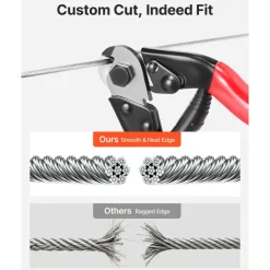 VEVOR 3/32 Inch Wire Rope Kit, 165 ft Length, 304 Stainless Steel Wire Cable, 450 lbs Breaking Strength, 7 x 7 Strands Construction, Steel Cable for Deck Railing System, Garden Trellis, String Lights