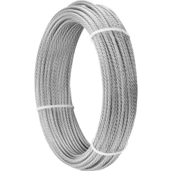 VEVOR 3/32 Inch Wire Rope Kit, 165 ft Length, 304 Stainless Steel Wire Cable, 450 lbs Breaking Strength, 7 x 7 Strands Construction, Steel Cable for Deck Railing System, Garden Trellis, String Lights
