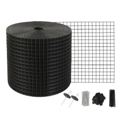 VEVOR 8 inch x 100ft Solar Panel Bird Guard, Critter Guard Roll Kit with Rust-proof PVC Coating, Solar Panel Guard with 50pcs Tire Wires, 1/2 inch Wire Roll Mesh