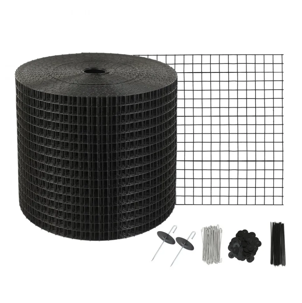 VEVOR 8 inch x 100ft Solar Panel Bird Guard, Critter Guard Roll Kit with Rust-proof PVC Coating, Solar Panel Guard with 50pcs Tire Wires, 1/2 inch Wire Roll Mesh