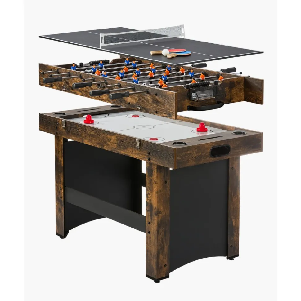 VEVOR 3-in-1 Combo Game Table Set, 54" Air Hockey Table, Multi Combination Table with Air Hockey, Ping Pong, Foosball, Pushers & Pucks, Air Powered Arcade Hockey Table for Family Game Room Office