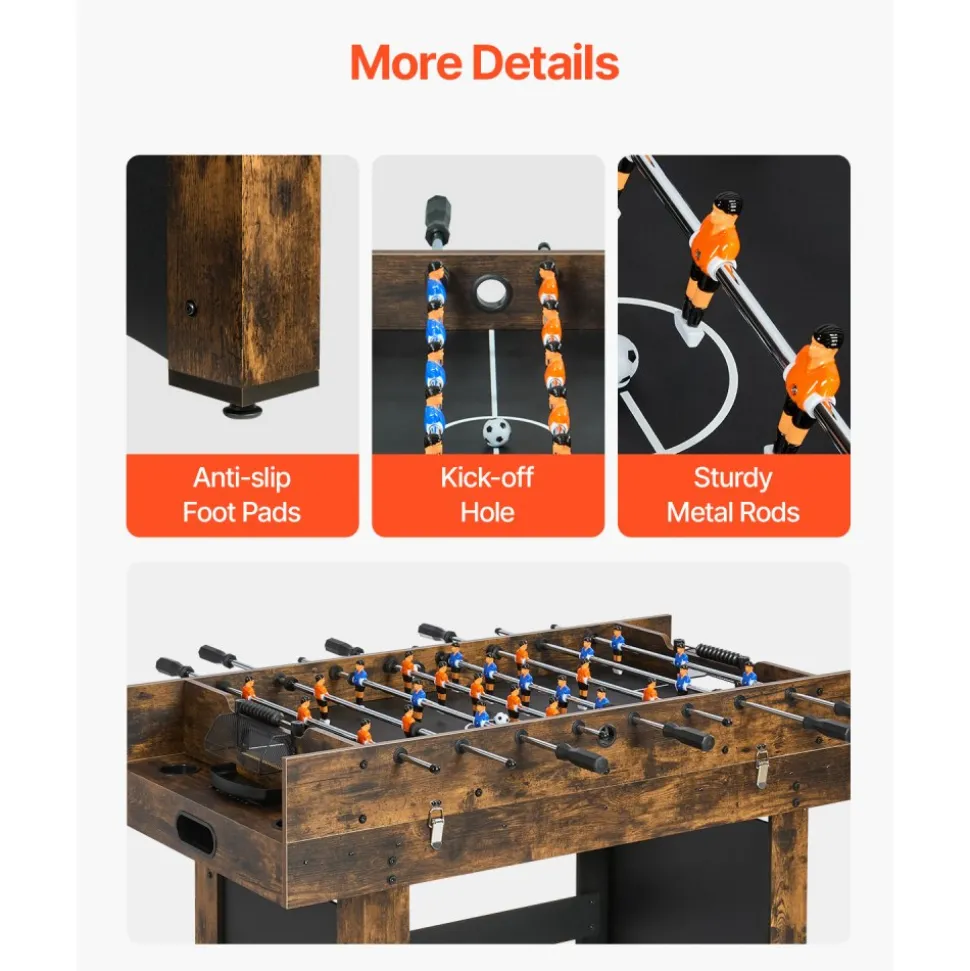 VEVOR 3-in-1 Combo Game Table Set, 54" Air Hockey Table, Multi Combination Table with Air Hockey, Ping Pong, Foosball, Pushers & Pucks, Air Powered Arcade Hockey Table for Family Game Room Office
