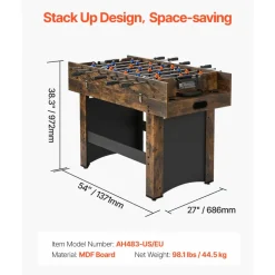 VEVOR 3-in-1 Combo Game Table Set, 54