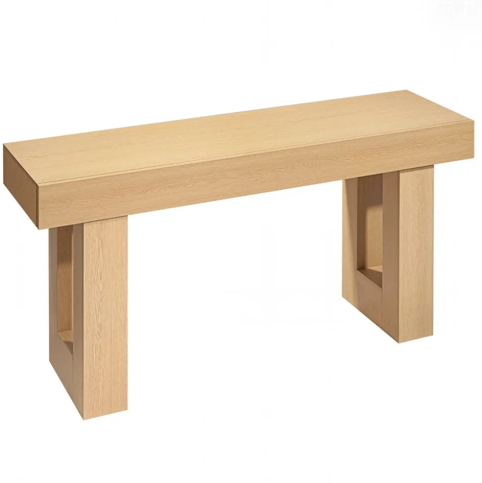 VEVOR 47 in Console Table, Farmhouse Desk Behind the Couch with Drawers and Bottom Storage Shelf, Wooden Rectangle Entrance Narrow Sofa Table for Hallway, Bedroom, Living Room, Foyer, Burlywood