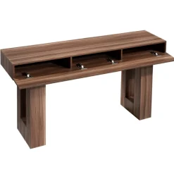 VEVOR 63 in Console Table, Farmhouse Desk Behind the Couch, Wooden Rectangle Entrance Desk, Narrow Long Sofa Table Accent Stand for Hallway, Bedroom, Living Room, Foyer, Easy Assembly, Brown