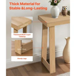 VEVOR 46 in Console Table, Modern Desk Behind the Couch, Wooden Rectangle Entrance Desk, Narrow Long Sofa Table Accent Stand for Hallway, Bedroom, Living Room, Foyer, Easy Assembly, Black
