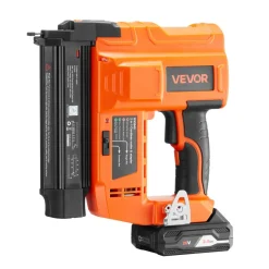 VEVOR 2-in-1 Cordless Brad Nailer, 18 Gauge, 20V Battery Powered Nail Gun and Staple Gun, with 500 pcs Nails, 500 pcs Staples, 2 x 2.0 Ah Li-ion Batteries, Charger, for Home Improvement, Woodworking