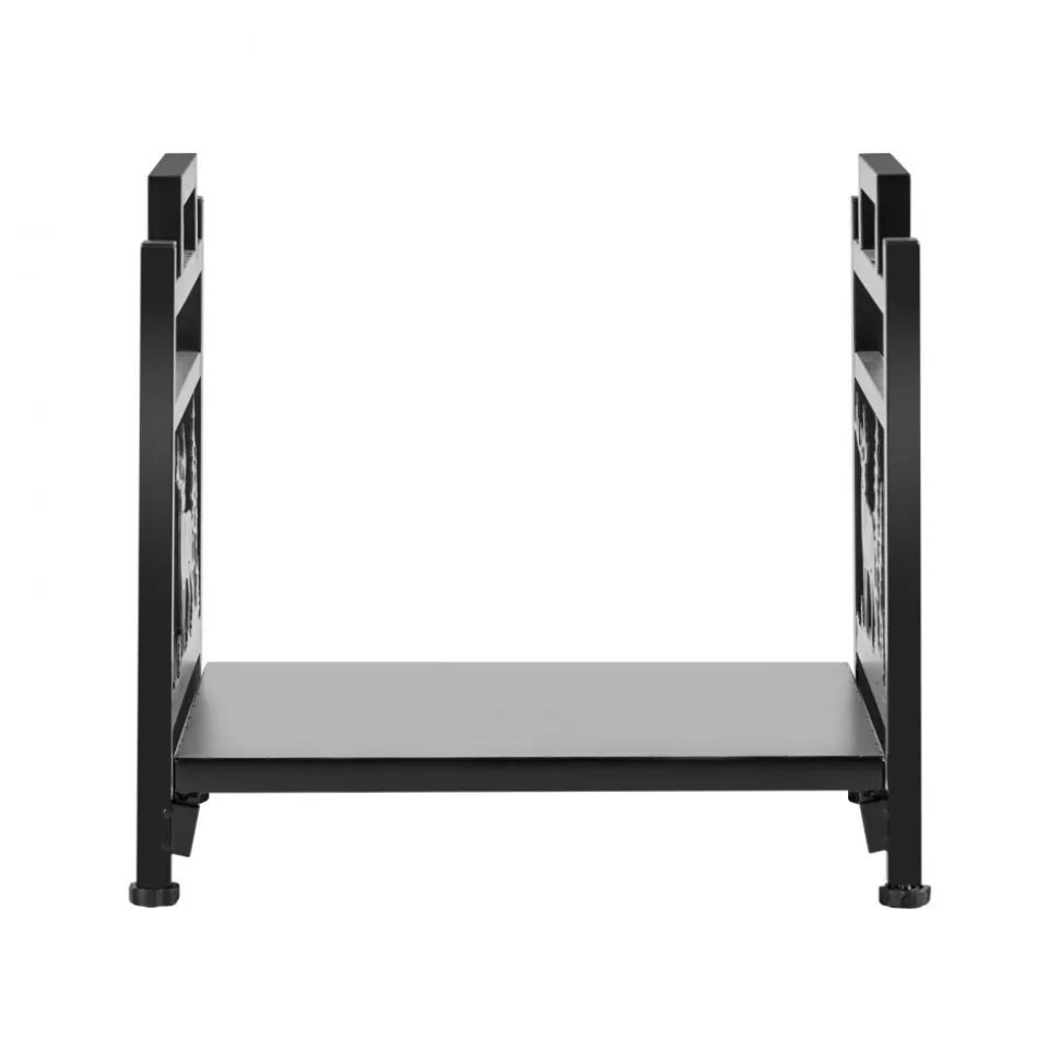 VEVOR Indoor Firewood Rack, 1.5 ft Curved Log Holder with Canvas Carrier, 40lb Weight Capacity Wood Storage Stand, Powder-Coated Steel Firewood Holder, Heavy Duty Wood Pile Stacker Rack for Fireplace
