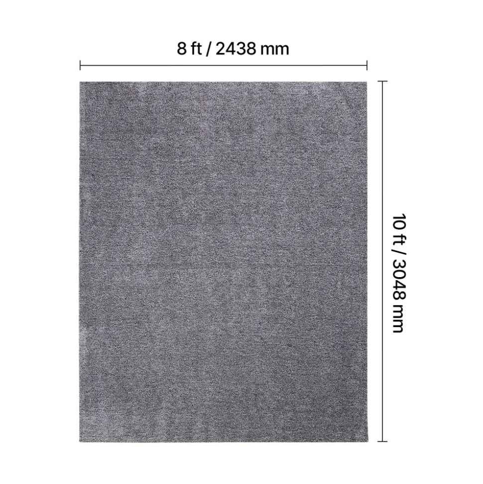 VEVOR Indoor Plush Area Rugs, 8 x 10 ft Plush Carpet, Area Rugs Furry with Long Plushs Pile, Thick & Durable High-Pile Rug for High-Traffic Areas, Non-Shedding & Non-Slip Backing, Blue-Gray