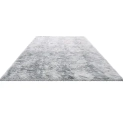 VEVOR Indoor Plush Area Rugs, 6 x 9 ft Soft Plush Carpet, Furry Shag Area Rugs for Living Room, Bedroom, Modern Home Decor Aesthetic Long-Pile Rug, Non-Shedding, Slip-Resistant, Tie-Dye Light Gray