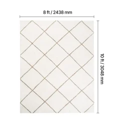 VEVOR Indoor Plush Area Rugs, 8 x 10 ft Soft Plush Carpet, Furry Shag Area Rugs for Living Room, Bedroom, Sunroom, Modern Home Decor Aesthetic, Non-Shedding, Non-Woven, Slip-Resistant, Smoke Gray