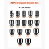 VEVOR 1/2 in Drive Impact Socket Set, 91 Piece, 6 Point Deep & Shallow Impact Sockets, SAE (5/16 to 1-1/4 in) and Metric (8 to 32 mm) Sizes with Extension Bars (3, 5, 10 in), Cr-V Steel, Carrying Case