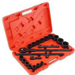 VEVOR 1/2 in Drive Impact Socket Set, 91 Piece, 6 Point Deep & Shallow Impact Sockets, SAE (5/16 to 1-1/4 in) and Metric (8 to 32 mm) Sizes with Extension Bars (3, 5, 10 in), Cr-V Steel, Carrying Case