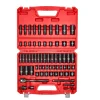 VEVOR 3/8 in Drive Impact Socket Set, 64 Piece, 6 Point Deep & Shallow Impact Sockets, SAE (5/16 in to 1 in) and Metric (6 to 24 mm) Sizes with 3 in & 6 in Extension Bars, Cr-V Steel, Carrying Case