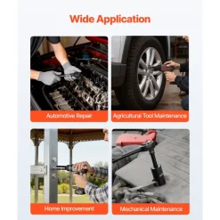 VEVOR 3/8 in Drive Impact Socket Set, 64 Piece, 6 Point Deep & Shallow Impact Sockets, SAE (5/16 in to 1 in) and Metric (6 to 24 mm) Sizes with 3 in & 6 in Extension Bars, Cr-V Steel, Carrying Case