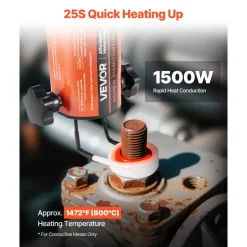 VEVOR Induction Heater Bolt Removal, 1100W 110V Magnetic Induction Heater Kit, Handheld Nut Buster Tool for Rusty Screw Removing, Car Garage Repairing Tools with 10 Coil and Box